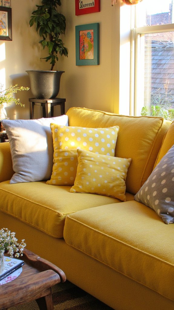 whimsical polka dot pillows