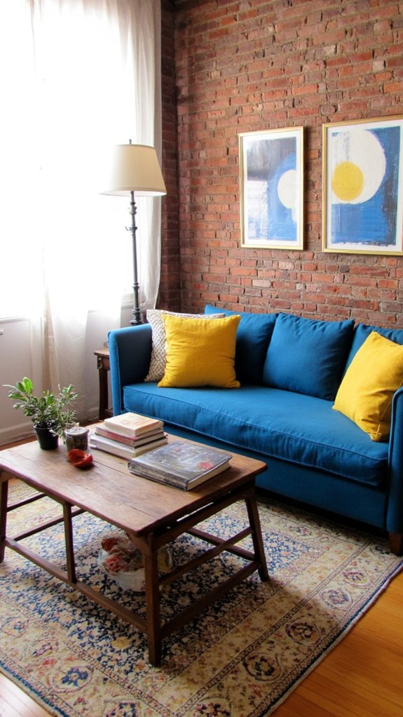 yellow accents energize blue