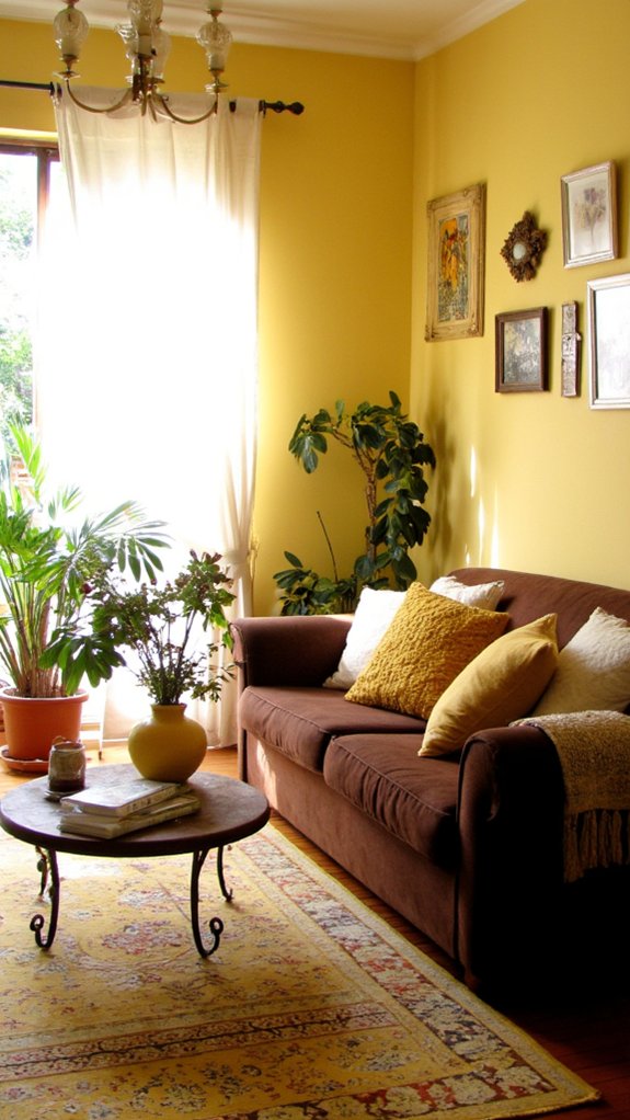 yellow accents for warmth