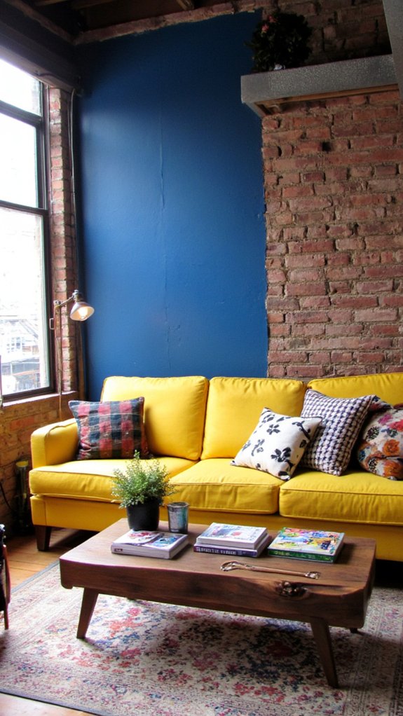 yellow accents soften industrial design