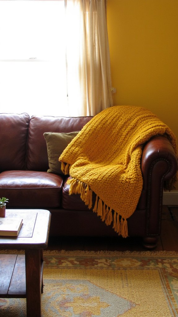 yellow faux fur layering