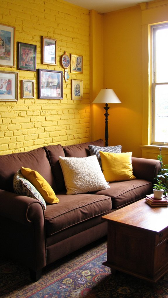 yellow frames gallery wall