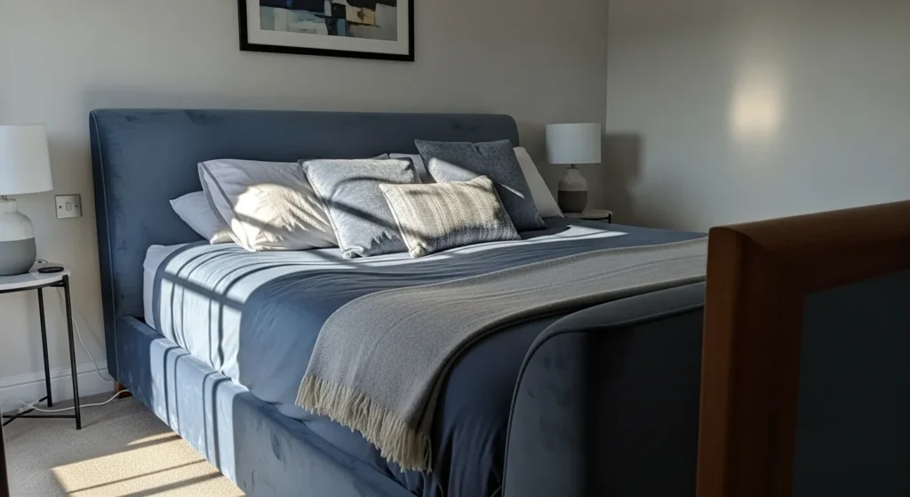 23 Elegant Upholstered Bed Frame Ideas With a Luxurious Feel (24)