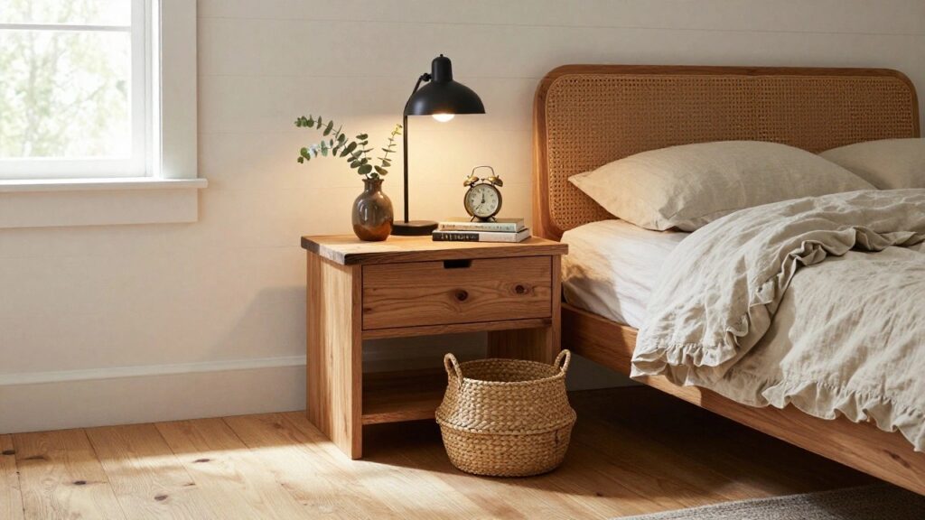 19 Rustic Bedside Table Ideas That Bring Cozy Texture